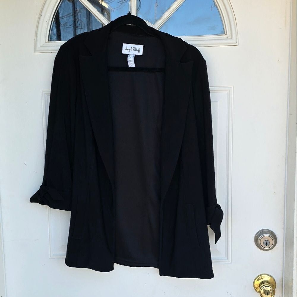 Joseph Ribkoff Black Open Blazer • Size 8 • Made in Canada | Minimalist